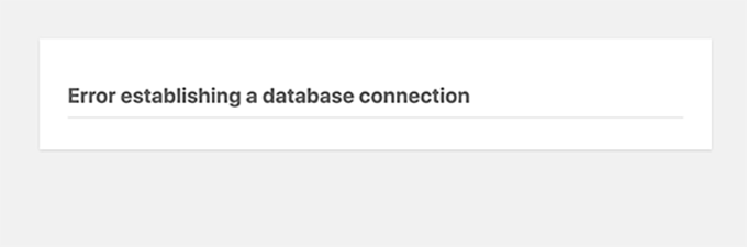 Database connection error DCX 2